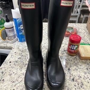 Hunter Women's Black Tall Rain Boots